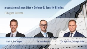 product.compliance.bites x Defense & Security Briefing – ESG goes Defense